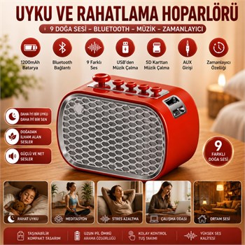 Polham 9 Sesli Uyku Hoparlörü Bluetooth 5.1v, 1200mAh Taşınabilir Rahatlama Cihazı Zamanlayıcı, USB SD Kart AUX 