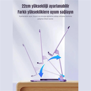 Polham Açı ve Yükseklik Ayarlı Telefon ve Tablet Tutucu Stand, Kaydırmaz Masaüstü Dönebilen Stand