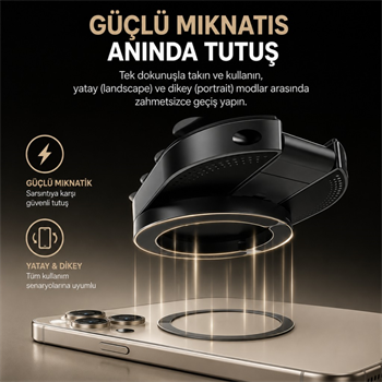 Polham Ahtapod Tipi Katlanabilir 360 Derece Döner Manyetik Telefon Tutucu – Güçlü Vakumlu Çok Amaçlı Stand