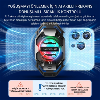 Polham AI Destekli Turbo Fanlı Telefon Soğutucu | -3°C Soğutma | 7500 RPM Hız | RGB Işıklı | 3 Farklı Mod