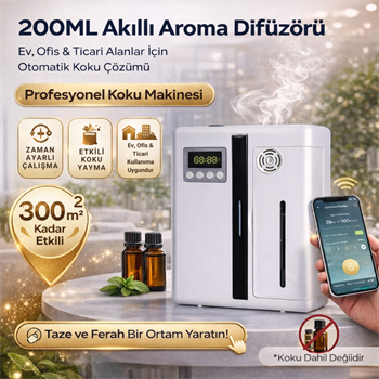 Polham Akıllı Aroma Difüzörü 200ML Profesyonel Koku Makinesi | 300m² Etkili | Zaman Ayarlı l Telefon Kontrollü