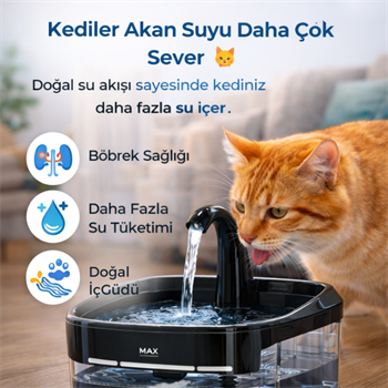 Polham Akıllı Otomatik Kedi Köpek Su Sebili 4.5L | Sessiz Motorlu Sensörlü Pet Su Pınarı | Karbon Filtreli Akıllı Su Kabı