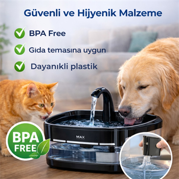Polham Akıllı Otomatik Kedi Köpek Su Sebili 4.5L | Sessiz Motorlu Sensörlü Pet Su Pınarı | Karbon Filtreli Akıllı Su Kabı