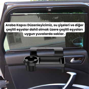 Polham Araç İçi Araba Camı Kapı Yanı Organizer, Bardak, Telefon Tutuculu, Cüzdan Organizer, Çok İşlevli