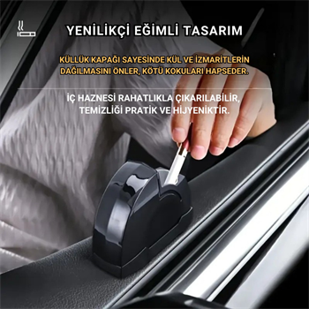 Polham Araç İçi Cam Kenarı Küllük, Kapaklı Kül Dağılma ve Koku Önleyici Küllük, Araç Kapı Küllüğü