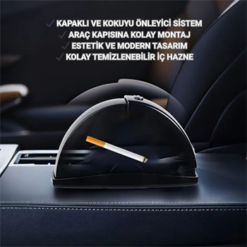 Polham Araç İçi Cam Kenarı Küllük, Kapaklı Kül Dağılma ve Koku Önleyici Küllük, Araç Kapı Küllüğü