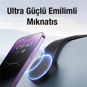 Polham Araç İçi Torpido Üstü, Cam ve Ekrana Yapışan Katlanabilir Manyetik Telefon Tutucu, Masaüstü Tutucu