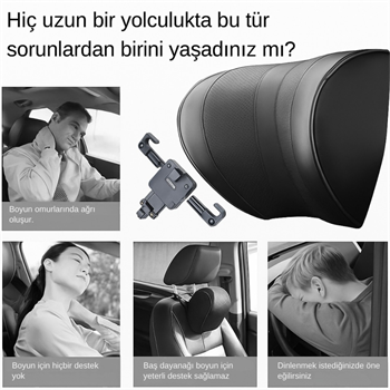 Polham Ayarlanabilir Ergonomik Boyun ve Baş Desteği Yastık / Konforlu Sürüş, Maksimum Destek, Universal