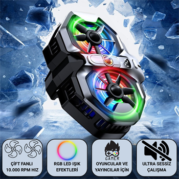 Polham Çift Fanlı 10.000 RPM Soğutucu | RGB LED Işık Efektli | Ultra Sessiz Çalışma | Oyuncular & Yayıncılar İçin