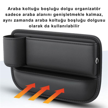 Polham Deri Araç İçi Ön Koltuk Yanı Saklama Kutusu, Telefon, Cüzdan, Bardak Tutucu Düzenleyici Organizer