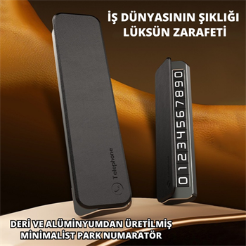 Polham Deri ve Metal Araç İçi Geçici Park Telefon Numaratörü, Gizlenebilir Numaratör, Manyetik Numaralı