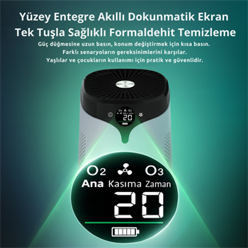 POLHAM Dijital Göstergeli Hava Temizleme Cihazı – HEPA Filtre + Aktif Karbon ,Negatif İyon ,Toz, Polen %99 Temizleme
