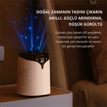 POLHAM Dijital Göstergeli Hava Temizleme Cihazı – HEPA Filtre + Aktif Karbon ,Negatif İyon ,Toz, Polen %99 Temizleme