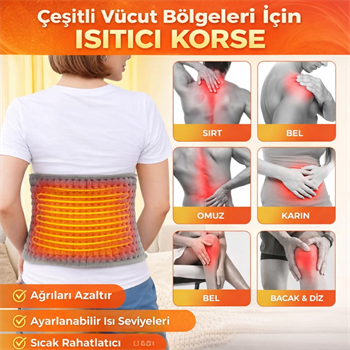 Polham Elektrikli 3 Kademe Isı – Zaman Ayarlı Isıtmalı Korse, Bel, Sırt, Omuz, Karın, Bacak Diz Isıtıcı Kemer