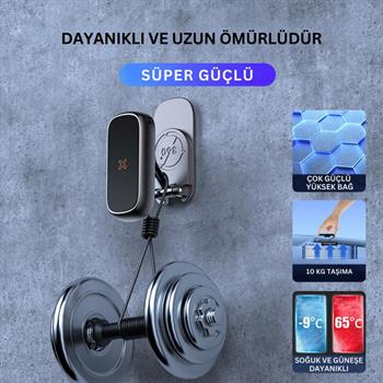 Polham Güçlü Mıknatıslı Metal Araç İçi Telefon Tutucu, Mutfak Duvarı, Masa Üstü Telefon Tutucu Döner Başlıklı