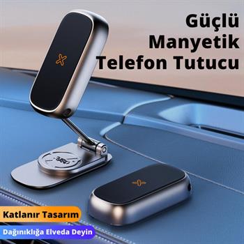 Polham Güçlü Mıknatıslı Metal Araç İçi Telefon Tutucu, Mutfak Duvarı, Masa Üstü Telefon Tutucu Döner Başlıklı