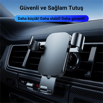 Polham Havalandırma Girişli Araç Telefon Tutucu, Titremez Düşmez Otomatik Kilitli Telefon Tutucu