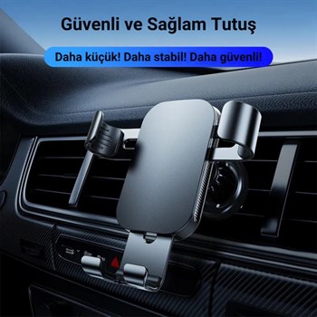 Polham Havalandırma Girişli Araç Telefon Tutucu, Titremez Düşmez Otomatik Kilitli Telefon Tutucu