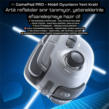 Polham iOS & Android Uyumlu Type-C Mobil Oyun Kolu | Pro Joystick | 400mAh Bataryalı Gamepad, Tak Çalıştır