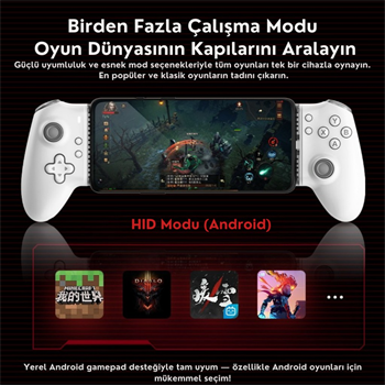 Polham iPhone 15 Üzeri ve Android Uyumlu Type-C Mobil Oyun Kolu | Pro Seri Joystick | Şarj Özellikli Gamepad