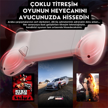 Polham iPhone 15 Üzeri ve Android Uyumlu Type-C Mobil Oyun Kolu | Pro Seri Joystick | Şarj Özellikli Gamepad