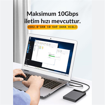 Polham Jazos USB 3.1 To Type-C OTG Dönüştürücü Adaptör, 10 Gbps Veri Aktarım, Mini Type C Çevirici