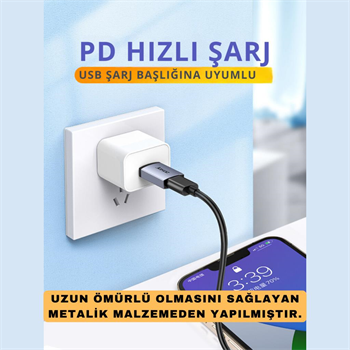Polham Jazos USB 3.1 To Type-C OTG Dönüştürücü Adaptör, 10 Gbps Veri Aktarım, Mini Type C Çevirici