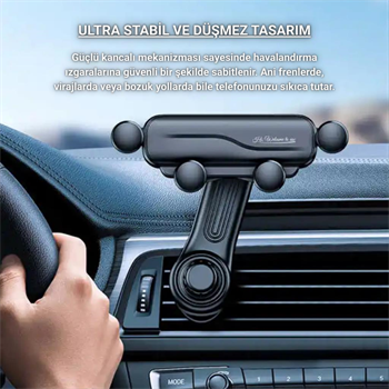 Polham Kancalı Düşmez Titremez Ayarlanabilir Stabil Telefon Tutucu, Havalandırma Girişli Tutucu