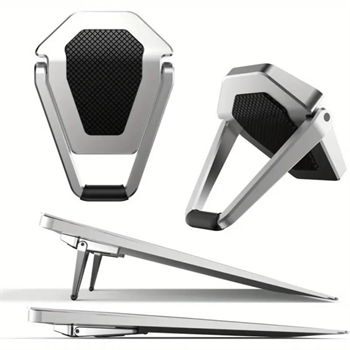 Polham Kaymaz Metal 2 adet 5MM 3M Yapışkanlı Katlanabilir Ultra Mini Laptop Standı,Portatif Taşınabilir