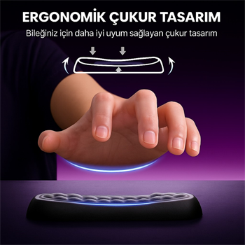 Polham Klavye ve Mouse İçin Ergonomik Bilek Destek Seti, Ultra Yumuşak Silikon Dolgulu Kaymaz, Bilek Yastığı