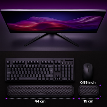 Polham Klavye ve Mouse İçin Ergonomik Bilek Destek Seti, Ultra Yumuşak Silikon Dolgulu Kaymaz, Bilek Yastığı