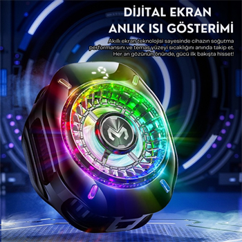 Polham MagSafe ve Klipsli Süper Hızlı Telefon Soğutucu | 5000RPM, RGB LED, Dijital Isı Göstergeli