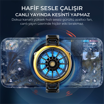 Polham Mandallı Süper Hızlı Fanlı Oyuncular için Telefon Soğutma Fanı, Ultra Güçlü ve Sessiz Soğutucu