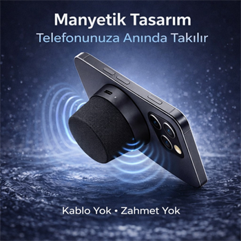 Polham Manyetik Mini Bluetooth Hoparlör – IPX6 Su Geçirmez Taşınabilir Güçlü Bass Stereo Speaker