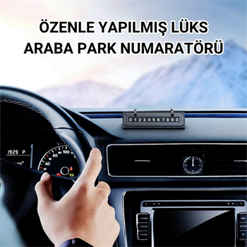 Polham Metal & Deri Gövdeli Gizli Açılır Kapanır Geçici Park Numaratörü – Gece Gündüz Net Görünür