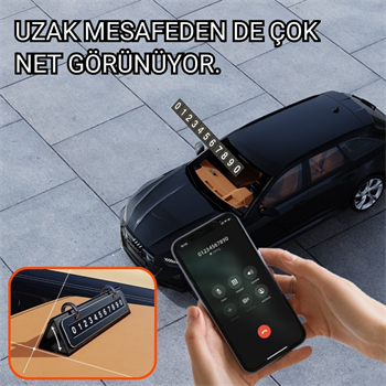 Polham Metal & Deri Gövdeli Gizli Açılır Kapanır Geçici Park Numaratörü – Gece Gündüz Net Görünür
