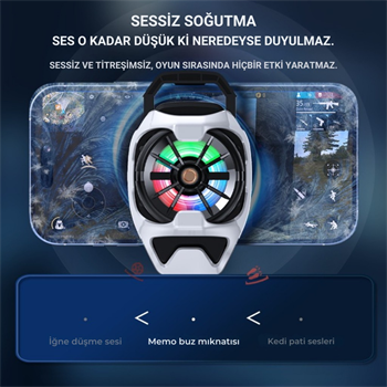 Polham Oyuncular ve Yayıncılar İçin Telefon Soğutucu | RGB LED Işıklı Tasarım | 4500 RPM Turbo Fan | Tripod Uyumlu Sessiz Soğutma