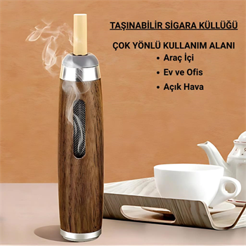 Polham Pipo Tipi Taşınabilir Tüm Sigaralara Uyumlu Küllük, Ev, Ofis, Araç ve Açık Alan İçin Mini Küllük