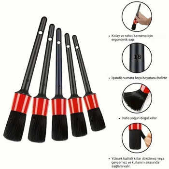 Polham Premium 26 Parça Ful+Ful Profesyonel Araç Detaylı Temizlik Seti, Matkap Uçlu Ultra Sağlam Tam Set