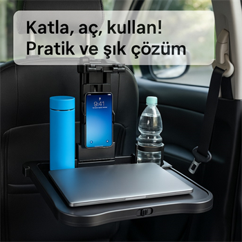 Polham Premium Araç Koltuk Arkası Masa Araç Laptop Standı Araç Yeme İçme Masası Standı Araç Standı