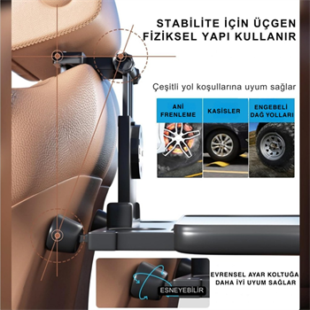 Polham Premium Araç Koltuk Arkası Masa Araç Laptop Standı Araç Yeme İçme Masası Standı Araç Standı