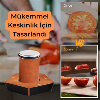 Polham Pro Serisi 5 Açılı Tüm Bıçaklara Uyumlu Bileyici, Silindir Tipi Süper Keskinleştirici Bileme