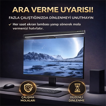 Polham Profesyonel 50 CM Ayarlanabilir LED Monitör Işığı, Göz Korumalı Renk Sıcaklığı Ayarlı Alüminyum Monitör Lambası