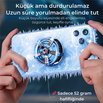 Polham Profesyonel 7000RPM Turbo Buz Tipi Manyetik Telefon Soğutucu | MagSafe Uyumlu, RBG LED Işıklı