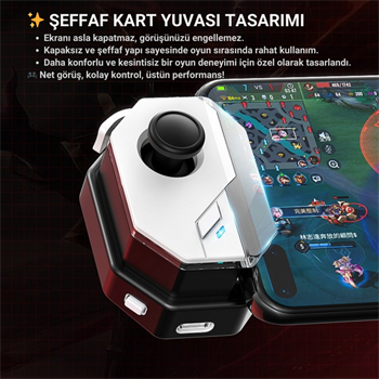 Polham Profesyonel Mobil Oyun Joystick | iOS & Android Uyumlu, Oyun Kontrol Cihazı, Tak-Çalıştır