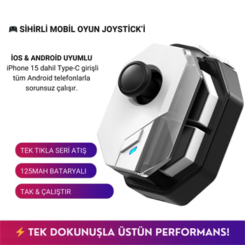 Polham Profesyonel Mobil Oyun Joystick | iOS & Android Uyumlu, Oyun Kontrol Cihazı, Tak-Çalıştır
