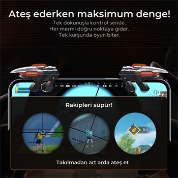 Polham Profesyonel Mobil Oyun Tetikleyici | Hızlı Ateş, Nişan Almak İçin Tetik, Tüm Telefonlara Uyumlu