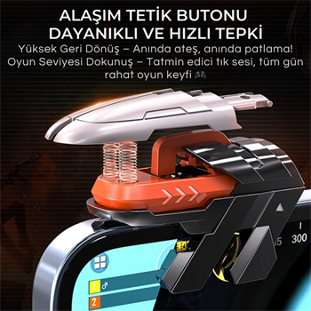 Polham Profesyonel Mobil Oyun Tetikleyici | Hızlı Ateş, Nişan Almak İçin Tetik, Tüm Telefonlara Uyumlu