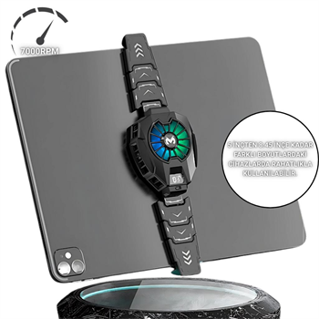 Polham RGB Işıklı Isı Göstergeli Tablet ve Telefon Uyumlu 7000RPM Ultra Güçlü Soğutucu Fan, Ultra Sessiz