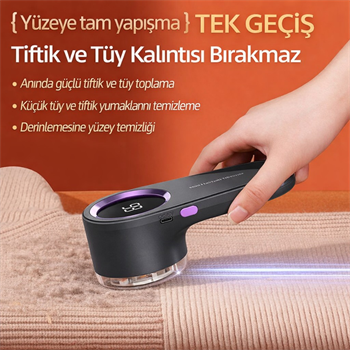 Polham Şarjlı Kıyafet Tiftik Temizleyici – Dijital Ekranlı, Güçlü Motor,Altı Bıçaklı Paslanmaz Çelik